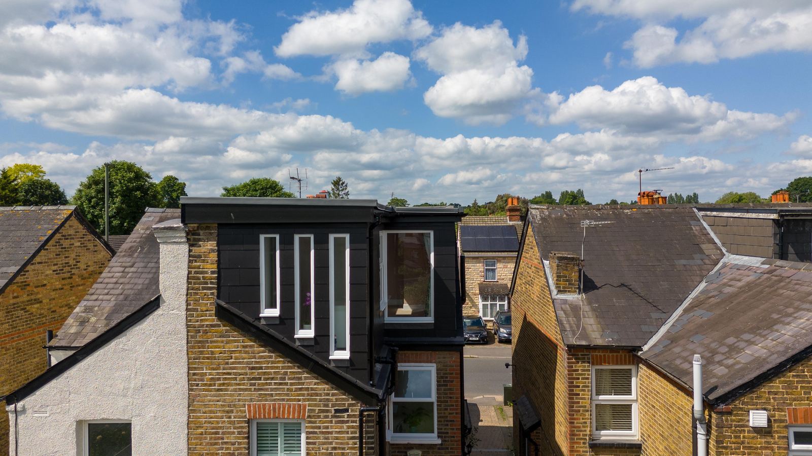 Completed rear dormer loft conversion on a London home